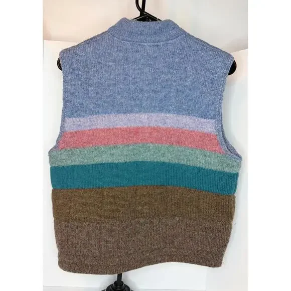 Vtg Susan Bristol Hand Knit 100% Shetland Wool Sweater Vest 1986 Women Large - Picture 8 of 11